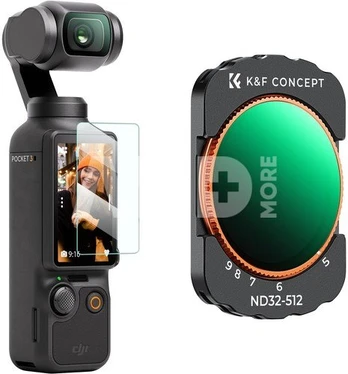 K&F Concept K&F VND Filter for DJI Osmo Pocket 3 Magnetic Variable ND32-512 Neutral Density Filter 28 Layer nano