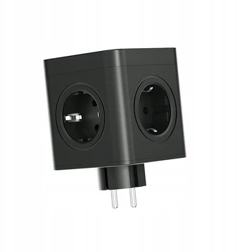Cube prailgintuvas su 4 lizdais, 2xusb-a, 1xusb-c, jungikliu, juodas