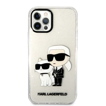 Dėklas Karl Lagerfeld Gliter Karl&Choupette KLHCP12MHNKCTGT iPhone 12 /12 Pro Permatomas