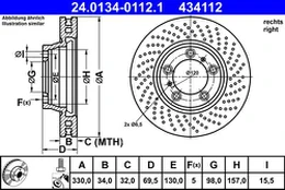 ATE 24.0134-0112.1 Brake Disc