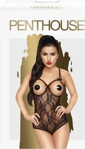 Penthouse Turned On Juodas Bodystocking with Bows M/L