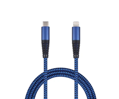 2GO USB Lade-/Datenkabel Type-C - Lightning Nylon 1m blau