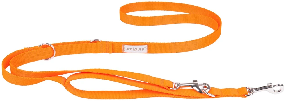 Pavadėlis Amiplay Samba, oranžinis, XL, 1-2m x 2.5cm
