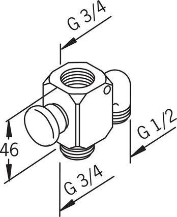 Automatinis vonios/dušo perjungiklis (diverteris) 3/4"