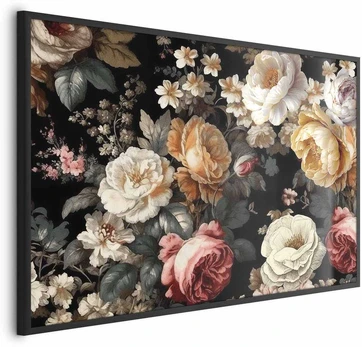 Artgeist Plakatas - Colorful Flowers on a Juodas Background