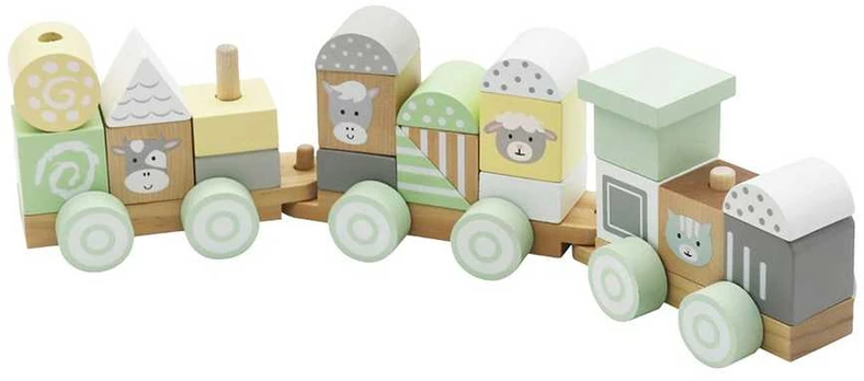 Wooden Train with Blocks Baby Mix