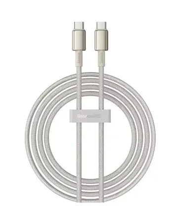 Cable USB-C to USB-C Baseus Tungsten Gold, 100W, 2m (gold)