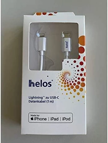 Helos USB-C prie Lightning kabelis, MFI sertifikuotas, 1,0 m, baltas