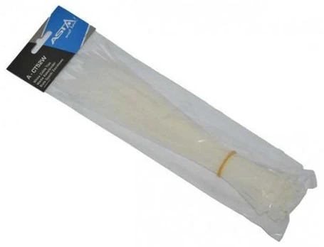 Sąvaržos 5x250mm plastmasinės baltos 50vnt, ASTA