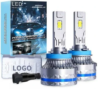 Autoreka LED lemputės HB3 (9005) 2vnt. 300W super light CANBUS 65000Lm