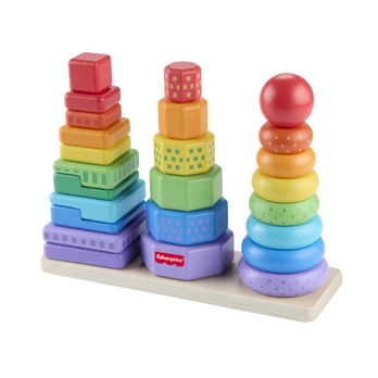 FISHER PRICE mediniai statymo bokšteliai, HXT76