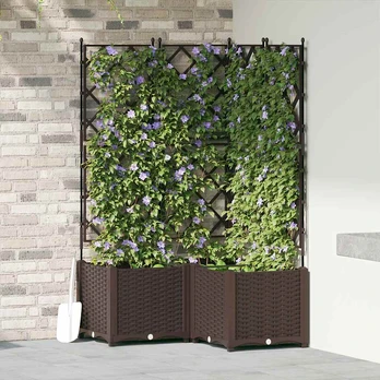 Sodo vazonas su treliu 3 vnt Rudas 80x80x143 cm