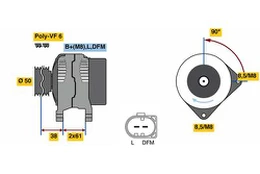 BOSCH 0 986 080 970 Kintamosios srovės generatorius
