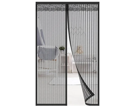 Kiaitre magnetinis tinklelis nuo vabzdžių durims 220 × 100 cm, juodas