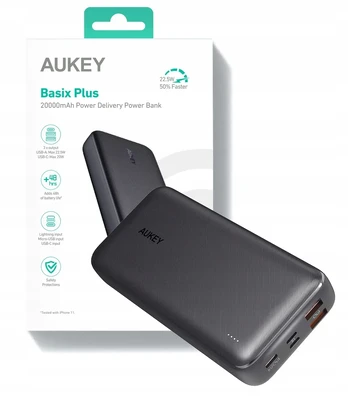 Išorinė baterija Aukey, 20 000 mAh