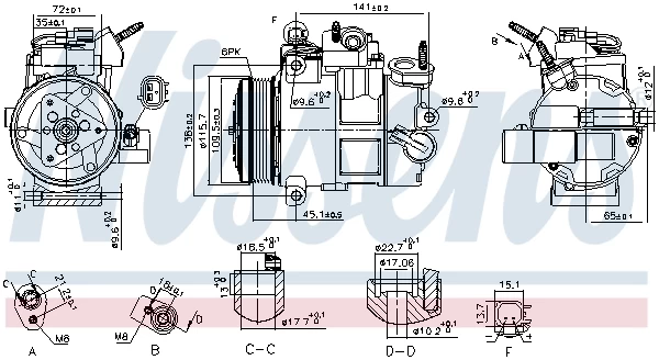 NISSENS  NIS 890800 Air conditioning compressor