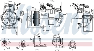 NISSENS  NIS 890800 Air conditioning compressor kaina