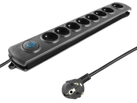 QOLTEC 50113 Viršįtampių apsauga 8 maitinimo lizdas 1,8m