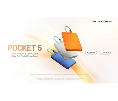 Nitecore Pocket 5 Blue USB-C 5000mAh išorinė baterija