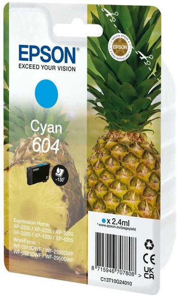 Epson 604 'Ananas' Tinte Single Pack Cyan mit RF/AM Tag
