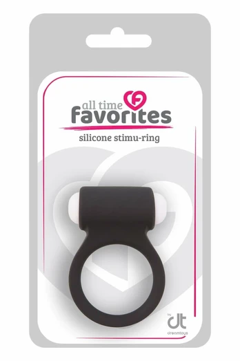 ALL TIME FAVORITES Silicone Stimu-Ring Black Waterproof Vibrating Ring