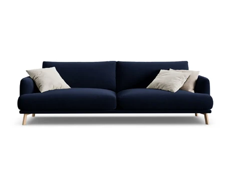 Velvet Sofa, "Naomi", 4 Seats, 230x95x75, Royal Blue