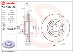Stabdžių diskas BREMBO 09.5574.10 kaina
