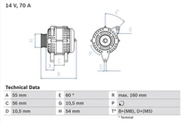 BOSCH 0 986 041 240 Kintamosios srovės generatorius