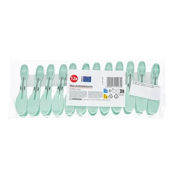 Skalbinių segtukai 8,5 cm., žali 12 vnt