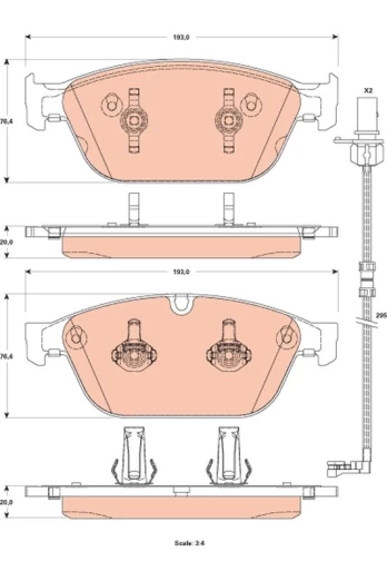 TRW GDB1884 Brake pad set