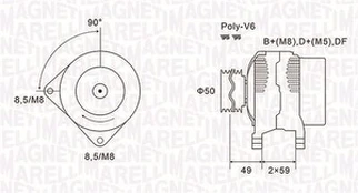 Kintamosios srovės generatorius MAGNETI MARELLI 063731147010