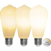 LED kaimiška lempa E27 ST64 6,5 W, 3 pakopų pritemdymo, opalinė