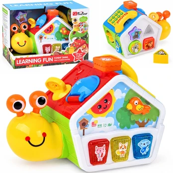 Jokomisiada Dancing SNAIL HOUSE educational cube - music, light, sorter ZA6195