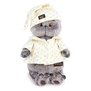 Pliušinis žaislas Katinas pižamoje 22cm, Ks22-024, Budibasa