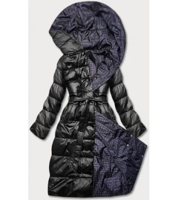 LONG JACKET WITH HOOD BLACK (PM7231) striukė