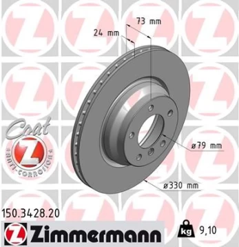 Stabdžių diskas ZIMMERMANN 150.3428.20