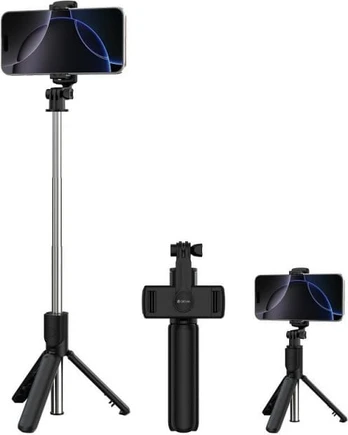 Devia selfie stick Bluetooth tripod ES083 juodas
