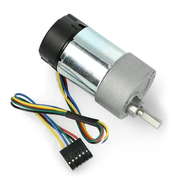 6.3: 1 pavaros variklis 37Dx65L 24 V 1600RPM + CPR 64 enkoderis - Pololu 4698