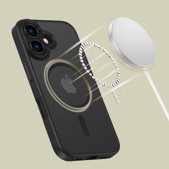 Matinis juodas dėklas Apple iPhone 16 telefonui "Tech-Protect MagCam Magsafe"