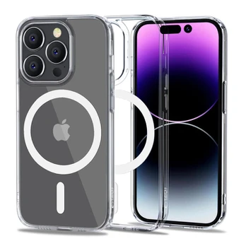 Skaidrus dėklas Apple iPhone 14 Pro Max telefonui "Tech-Protect Flexair Hybrid Magsafe"
