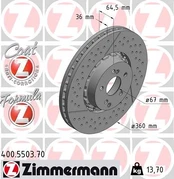 Stabdžių diskas ZIMMERMANN 400.5503.70 kaina
