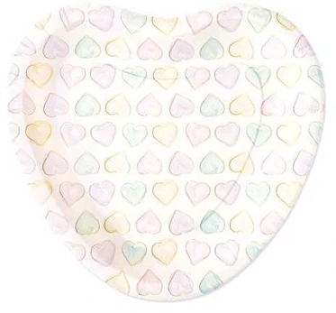 Globos Europe Bv Pastel hjerte tallerkner, 23 cm