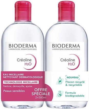 Bioderma Crealine H2O Original Micellar Vanduo Duo Set, 1000 ml