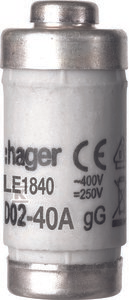 Hager ĮDĖKITE D0 D02/E18 40A 400V GL/GG
