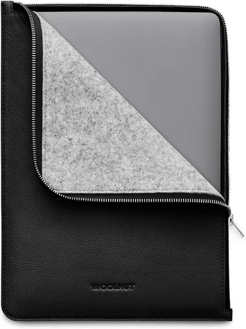Woolnut Leather Folio -suojatasku 13/14 MacBook, musta