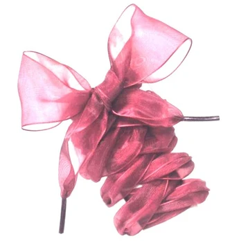 Organzos platūs batraiščiai 20 mm, 80 cm, raudoni