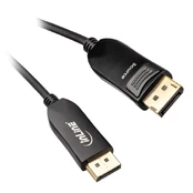 Kabelis InLine® DisplayPort 1.4 AOC cable active, 8K4K, juodas, auksinis, 25m kaina