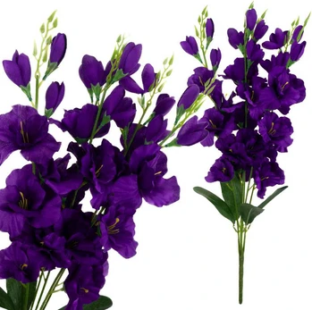 Dirbtinių kardelių puokštė, 5 vnt., violetinė