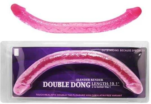 BAILE Ilga dviguba dildo rožinė lesbiečių seksui