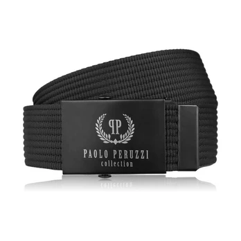 Paolo Peruzzi vyriškas juodas audinio diržas 125 cm
